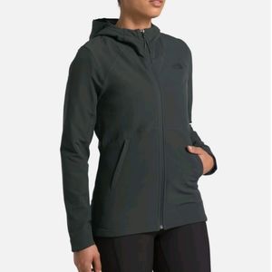 North Face Gray Zippered Long Sleeve Hoodie Sweater